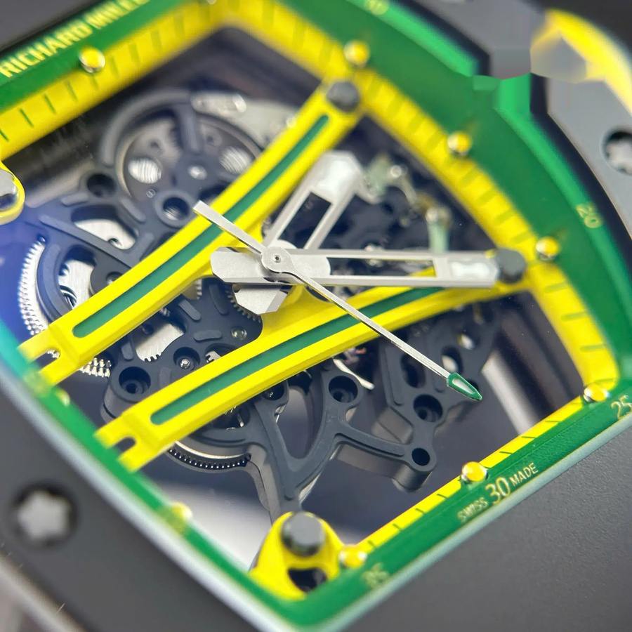 Wunderschöne Replica Uhr: Richard Mille RM 61-01 Yohan Blake, grün, schwarze Keramik, Quality, Armband, ZF 42,7 mm X 50,23 mm – Bild 7