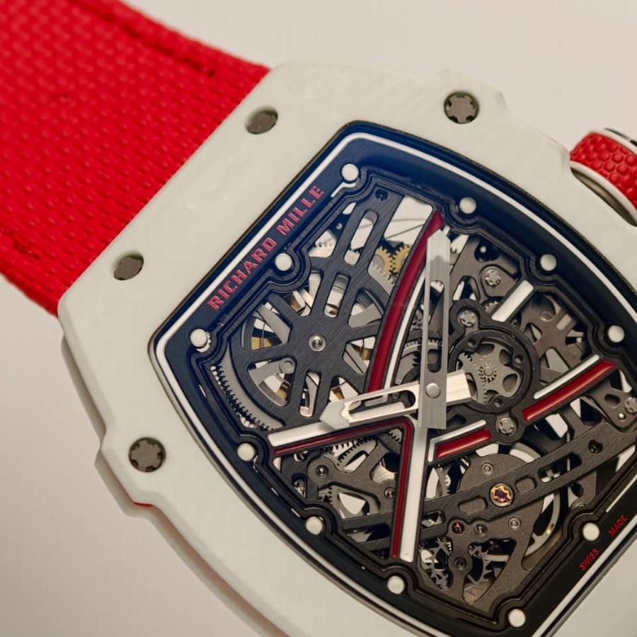 Hochklassige Replica Uhr: Richard Mille, extraflach, RM 67-02 Charles Leclerc Monaco, weiß, Quartz TPT 38.7 × 47,52 mm – Bild 3