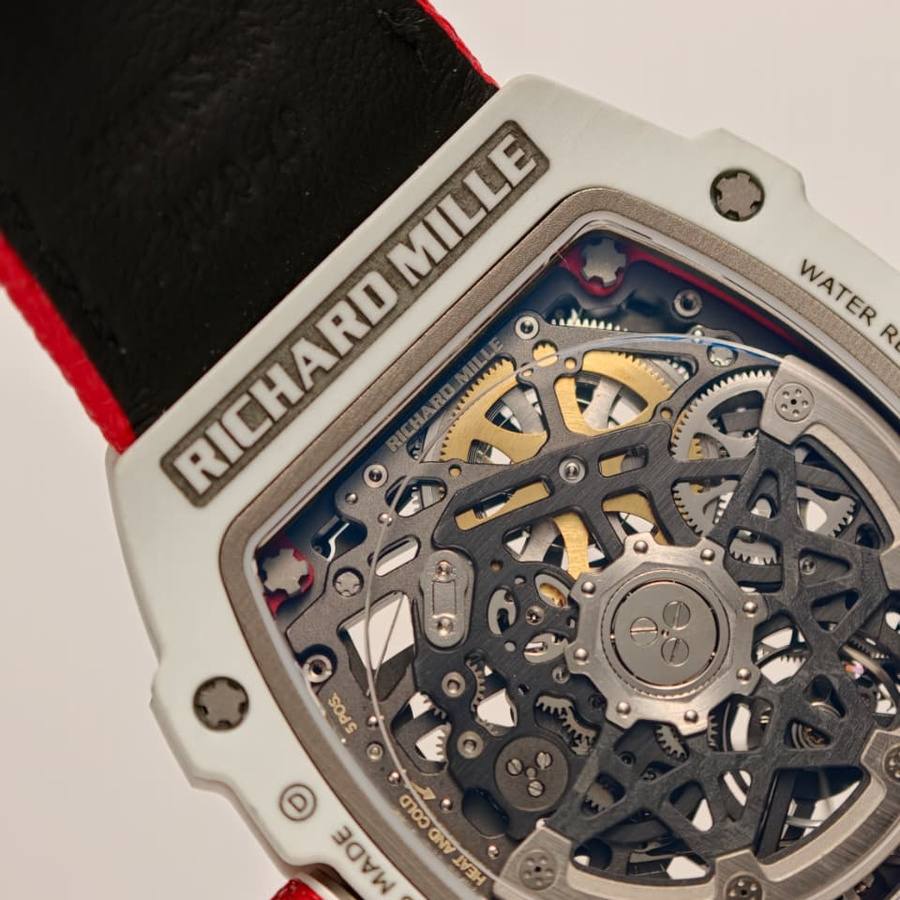 Hochklassige Replica Uhr: Richard Mille, extraflach, RM 67-02 Charles Leclerc Monaco, weiß, Quartz TPT 38.7 × 47,52 mm – Bild 8