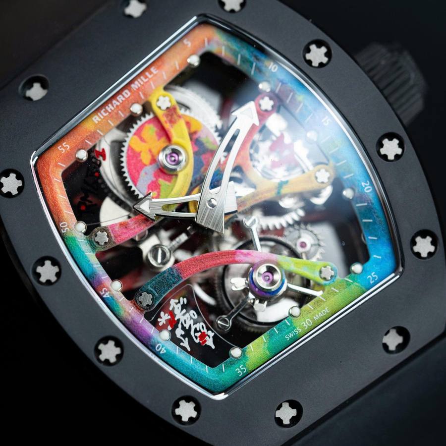 Hochwertige Replica Uhr: Richard Mille RM 68-01, Tourbillon, Cyril Kongo, schwarze Keramik, 52.24 × 42,70 mm – Bild 3