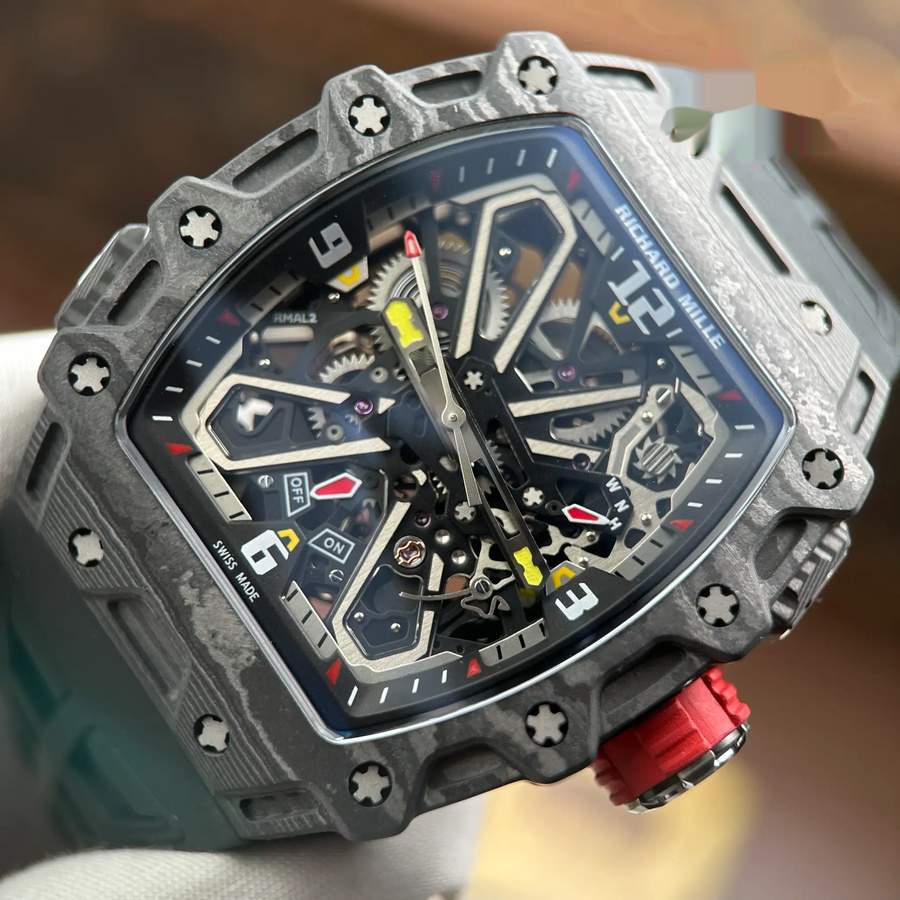 Wertige Replica Uhr: Richard Mille RM 35-03 Rafael Nadal, schwarzes Carbon, 43,2 mm X 50 mm – Bild 4