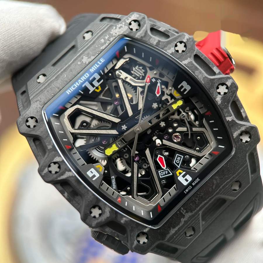Wertige Replica Uhr: Richard Mille RM 35-03 Rafael Nadal, schwarzes Carbon, 43,2 mm X 50 mm – Bild 5