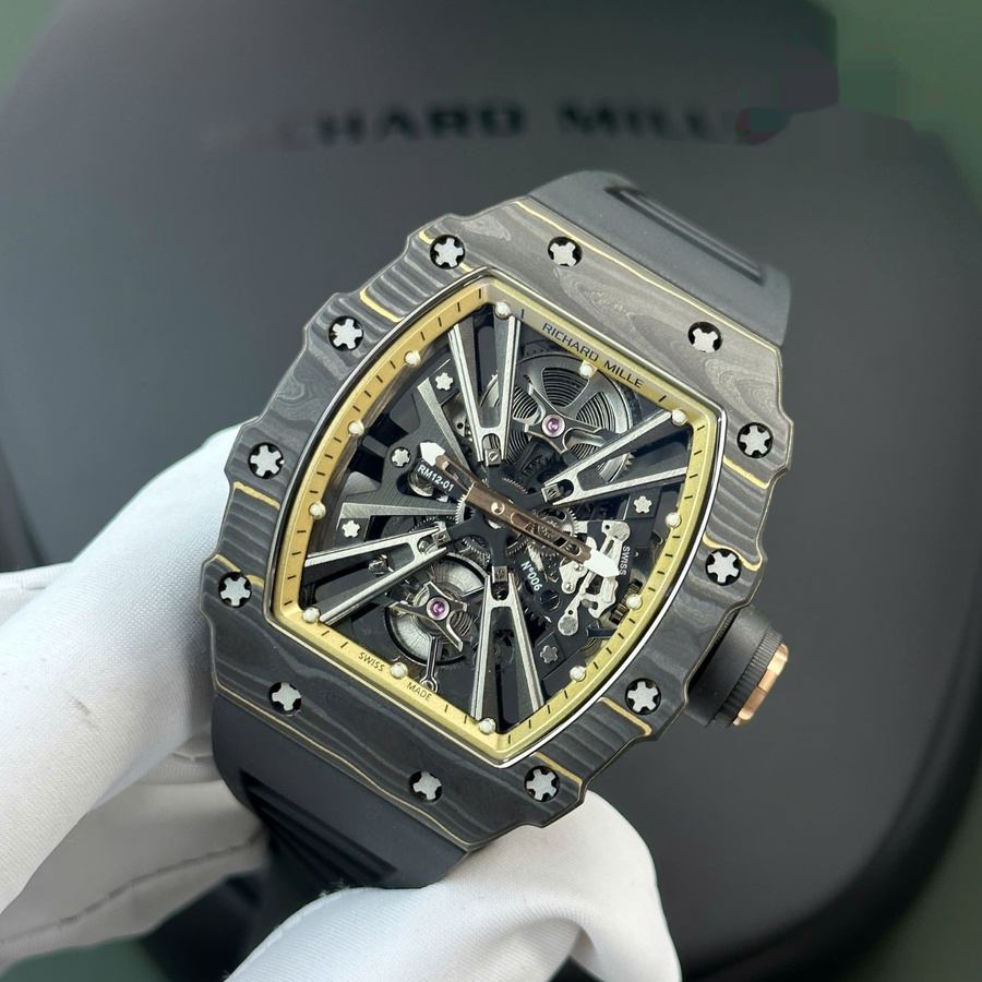 Makellose Replica Uhr: Richard Mille RM 12-01, Tourbillon, limitierte Edition, Carbon TPT 48 mm X 39,3 mm – Bild 3