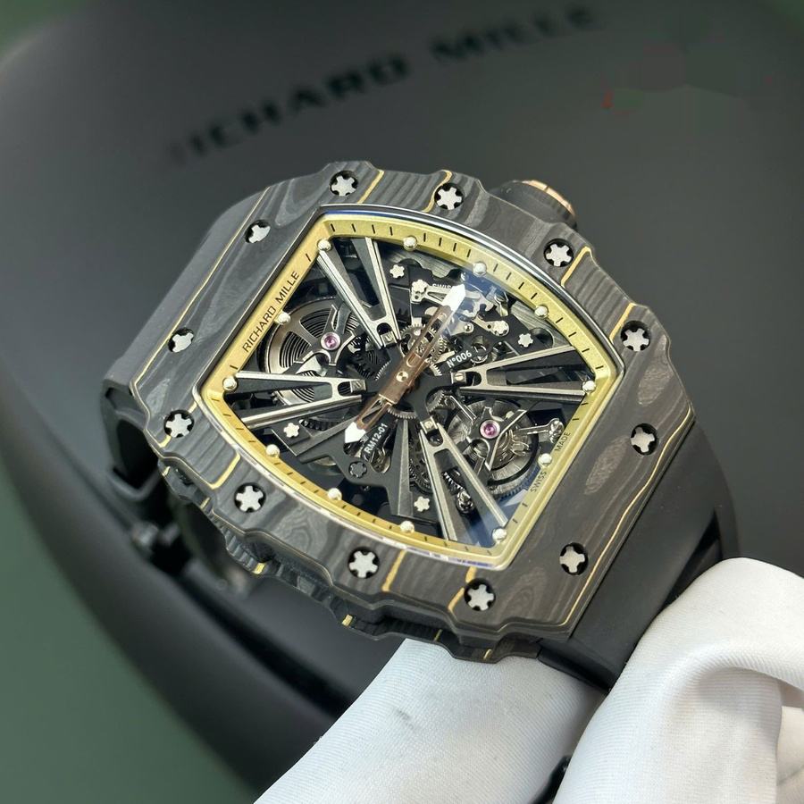 Makellose Replica Uhr: Richard Mille RM 12-01, Tourbillon, limitierte Edition, Carbon TPT 48 mm X 39,3 mm – Bild 4