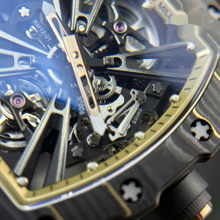 Makellose Replica Uhr: Richard Mille RM 12-01, Tourbillon, limitierte Edition, Carbon TPT 48 mm X 39,3 mm – Bild 6