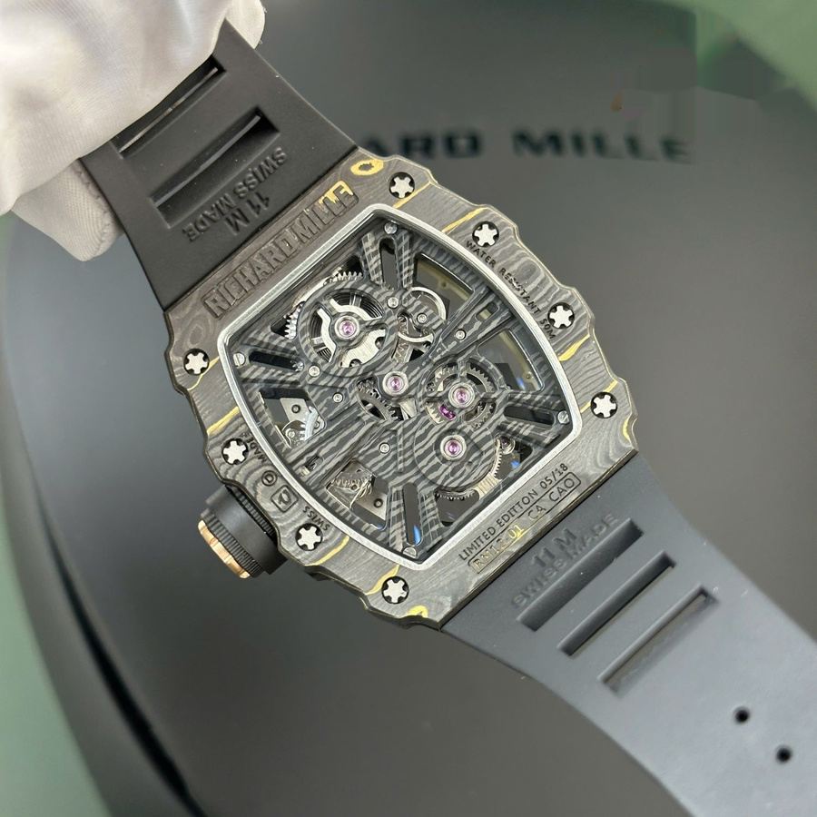 Makellose Replica Uhr: Richard Mille RM 12-01, Tourbillon, limitierte Edition, Carbon TPT 48 mm X 39,3 mm – Bild 11
