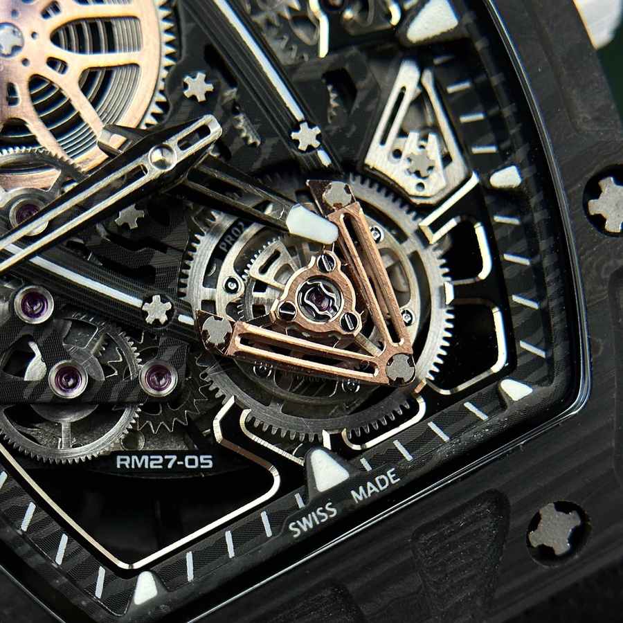 Legendäre Replica Uhr: Richard Mille RM 27-05 Rafael Nadal, schwarzes Carbon, Fiber 37.25×47,25 mm – Bild 4