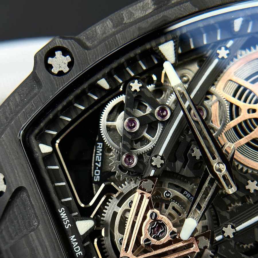 Legendäre Replica Uhr: Richard Mille RM 27-05 Rafael Nadal, schwarzes Carbon, Fiber 37.25×47,25 mm – Bild 5