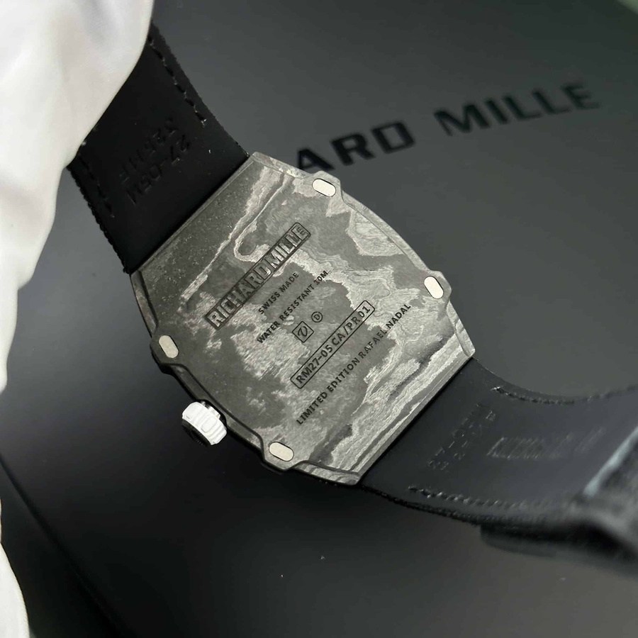 Legendäre Replica Uhr: Richard Mille RM 27-05 Rafael Nadal, schwarzes Carbon, Fiber 37.25×47,25 mm – Bild 8