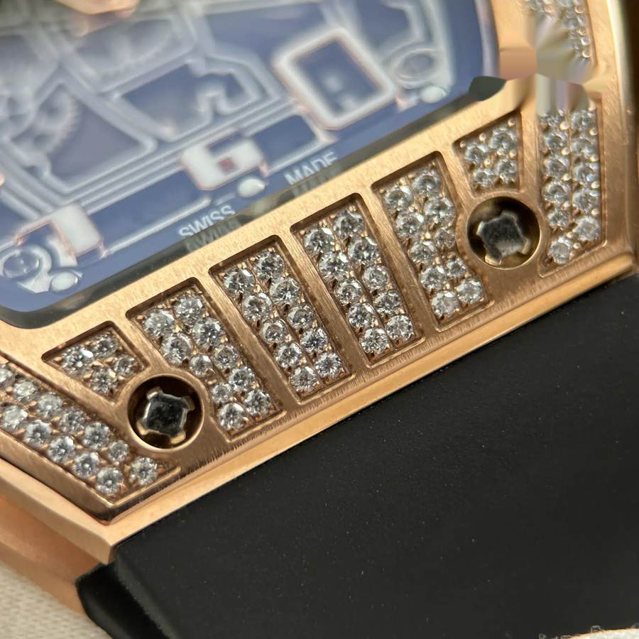 Luxuriös gestaltete Replica Uhr: Richard Mille RM67-01, Roségold, extraflach, mittlerer Steinbesatz, Moissanitbesatz, 38,7 mm X 47,5 mm – Bild 9