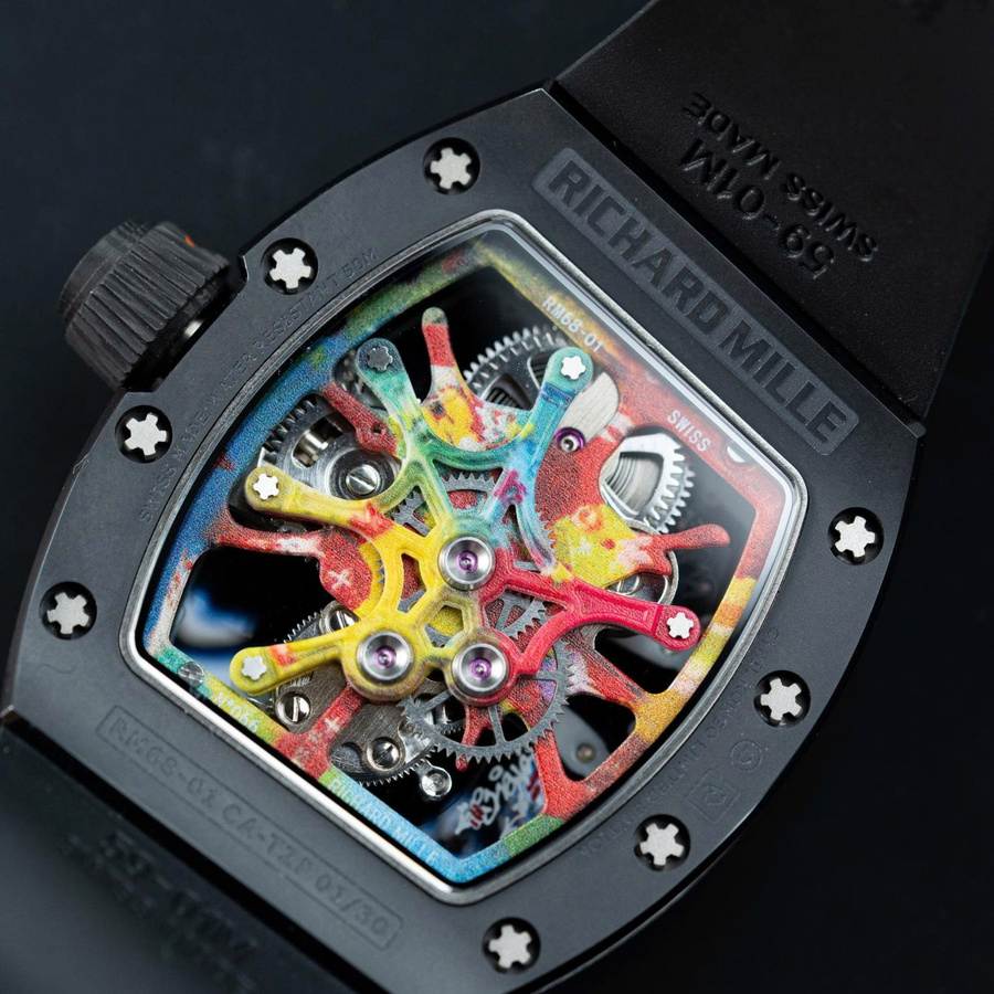 Luxuriöse Replica Uhr: Richard Mille RM 68-01, Tourbillon, Cyril Kongo, schwarze Keramik, 42,7 mm X 52,24 mm – Bild 12