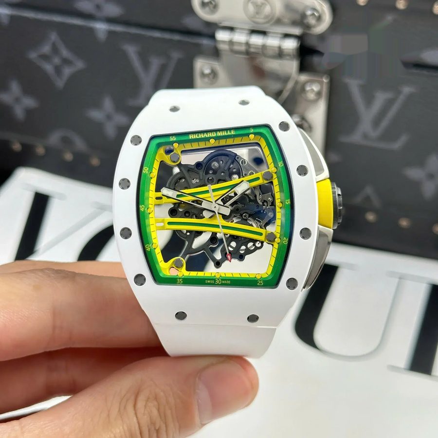 Erstrangige Replica Uhr: Richard Mille RM 61-01 Yohan Blake, Asien, limitierte Edition, weiße Keramik, ZF 42,7 mm X 50,23 mm – Bild 1