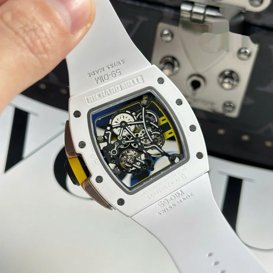 Erstrangige Replica Uhr: Richard Mille RM 61-01 Yohan Blake, Asien, limitierte Edition, weiße Keramik, ZF 42,7 mm X 50,23 mm – Bild 11
