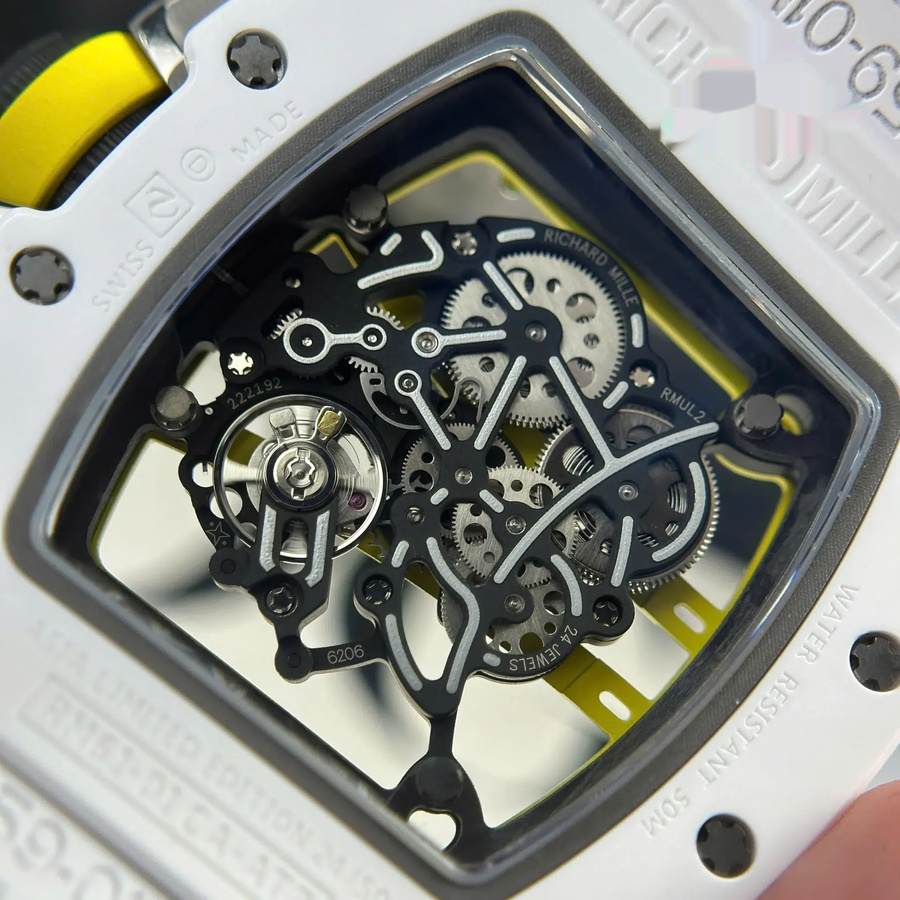 Erstrangige Replica Uhr: Richard Mille RM 61-01 Yohan Blake, Asien, limitierte Edition, weiße Keramik, ZF 42,7 mm X 50,23 mm – Bild 12