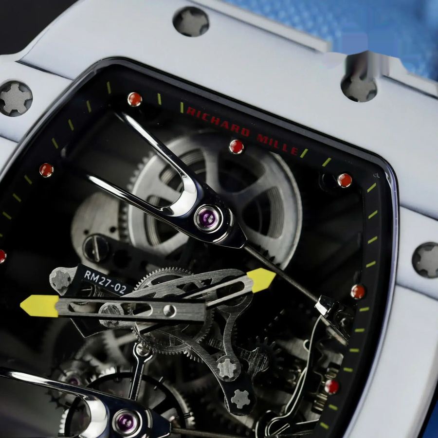 Prestigeträchtige Replica Uhr: Richard Mille RM 27-02 Rafael Nadal, Tourbillon, weißes Carbon, Fiber 39.7 × 47,7 mm – Bild 4