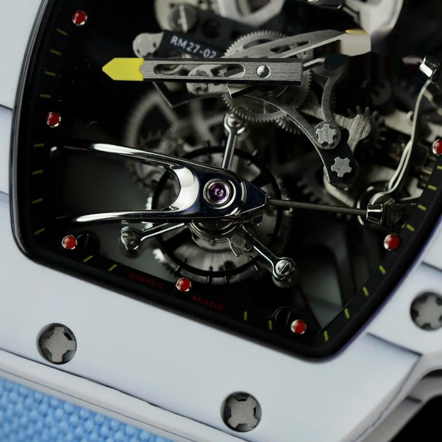 Prestigeträchtige Replica Uhr: Richard Mille RM 27-02 Rafael Nadal, Tourbillon, weißes Carbon, Fiber 39.7 × 47,7 mm – Bild 5