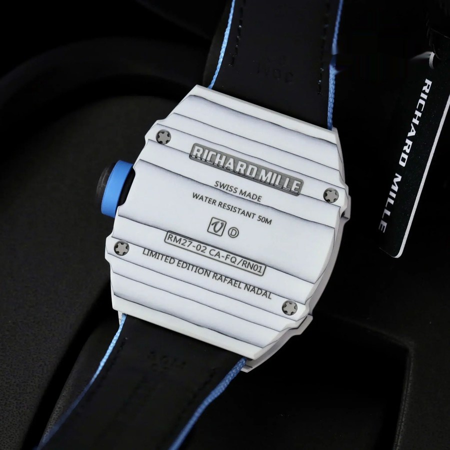 Prestigeträchtige Replica Uhr: Richard Mille RM 27-02 Rafael Nadal, Tourbillon, weißes Carbon, Fiber 39.7 × 47,7 mm – Bild 8