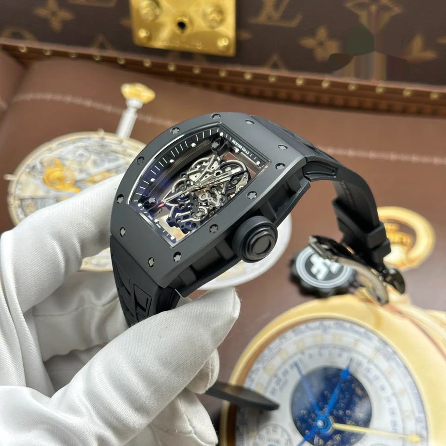 Unschätzbar wertvolle Replica Uhr: Richard Mille RM 055 Bubba Watson, schwarze Keramik, ZF 42,7 mm – Bild 3