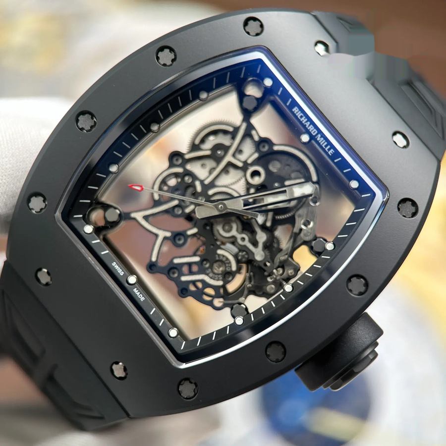 Unschätzbar wertvolle Replica Uhr: Richard Mille RM 055 Bubba Watson, schwarze Keramik, ZF 42,7 mm – Bild 4