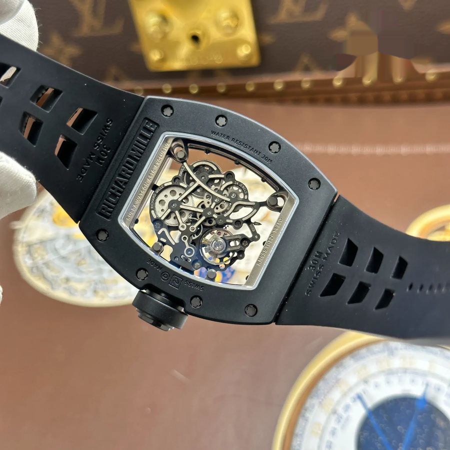 Unschätzbar wertvolle Replica Uhr: Richard Mille RM 055 Bubba Watson, schwarze Keramik, ZF 42,7 mm – Bild 11