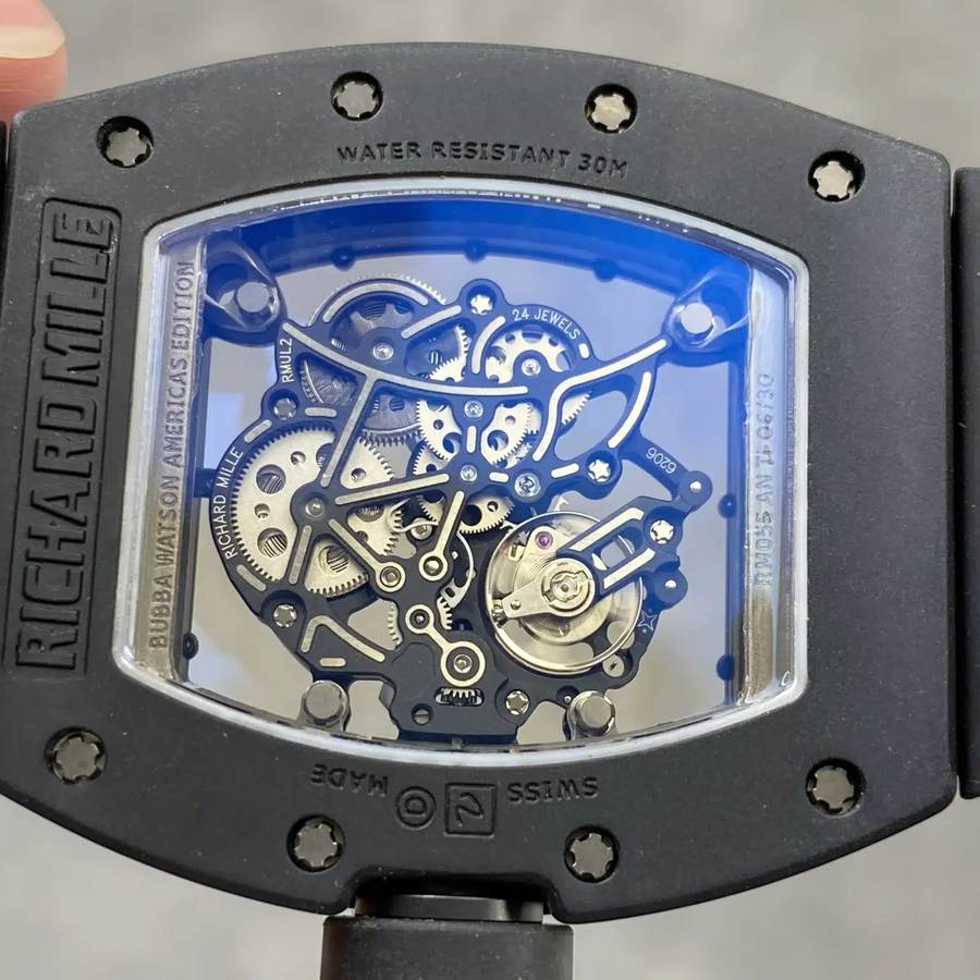 Bemerkenswerte Replica Uhr: Richard Mille RM 055 Bubba Watson, rot, Antrieb, Americas, limitierte Edition, Vaucher-Uhrwerk, 42.7 × 49,9 mm – Bild 7