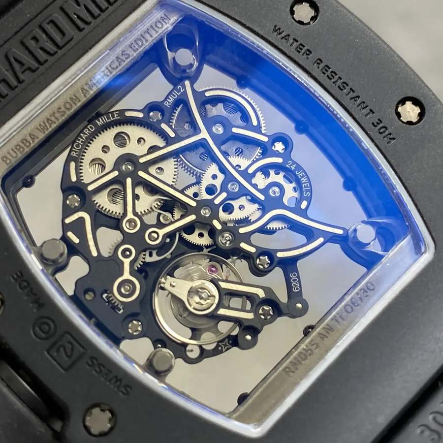 Bemerkenswerte Replica Uhr: Richard Mille RM 055 Bubba Watson, rot, Antrieb, Americas, limitierte Edition, Vaucher-Uhrwerk, 42.7 × 49,9 mm – Bild 8