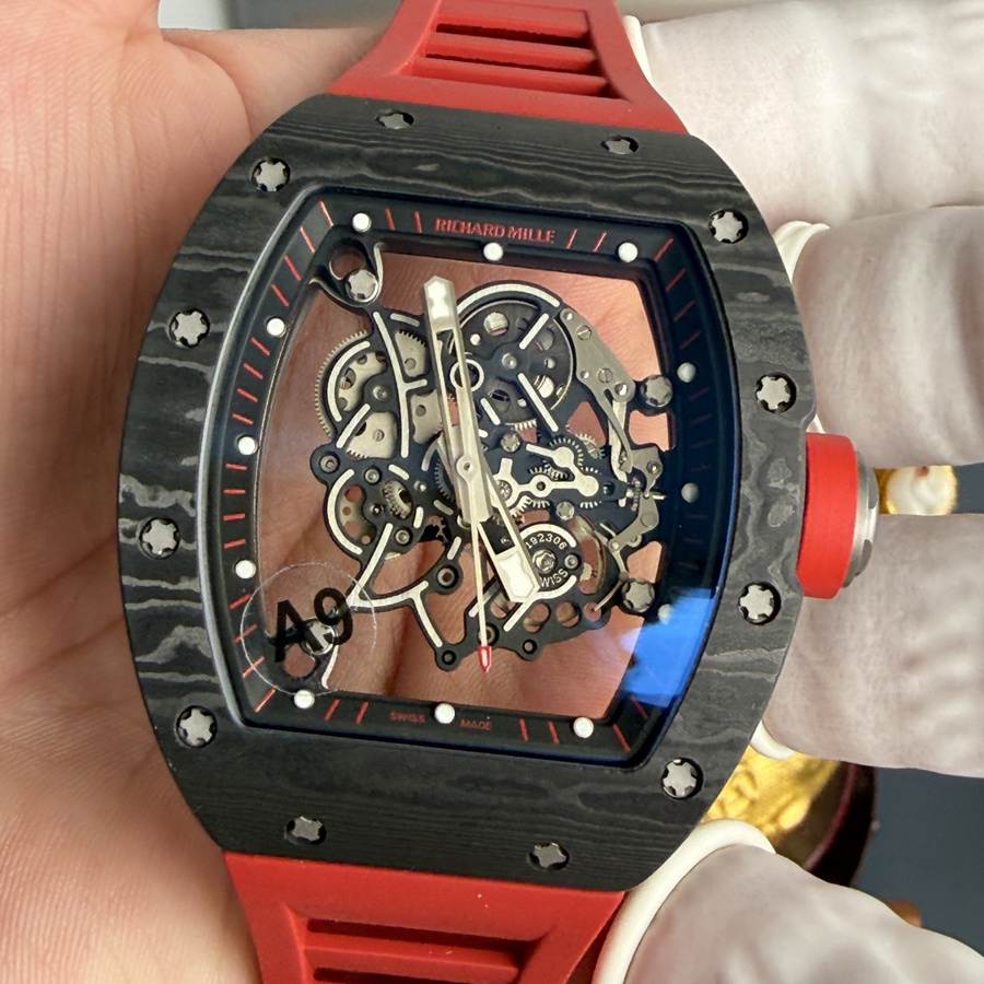 Besondere Replica Uhr: Richard Mille RM 055 Bubba Watson, dunkel, Carbon NTPT, Vaucher-Uhrwerk, 42,7 mm X 49,9 mm – Bild 6