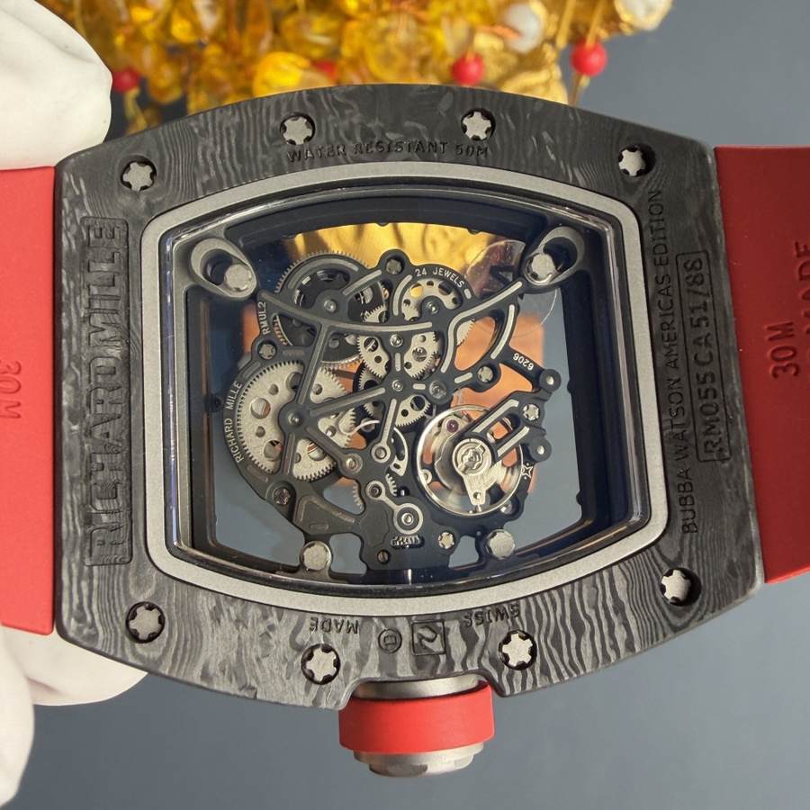Besondere Replica Uhr: Richard Mille RM 055 Bubba Watson, dunkel, Carbon NTPT, Vaucher-Uhrwerk, 42,7 mm X 49,9 mm – Bild 9