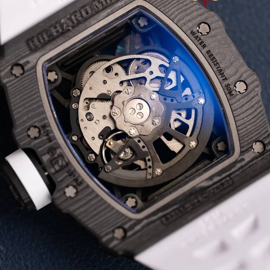 Zeitlose Replica Uhr: Richard Mille RM 35-02 Rafael Nadal, schwarz, Carbon TPT, weiß, Kautschukarmband, ZF 49,94 mm X 44,5 mm – Bild 9