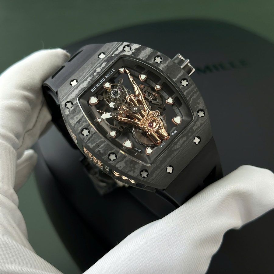 Einzigartige Replica Uhr: Richard Mille RM 66, fliegend, Tourbillon, Carbon TPT 42.70 × 49,94 mm – Bild 3