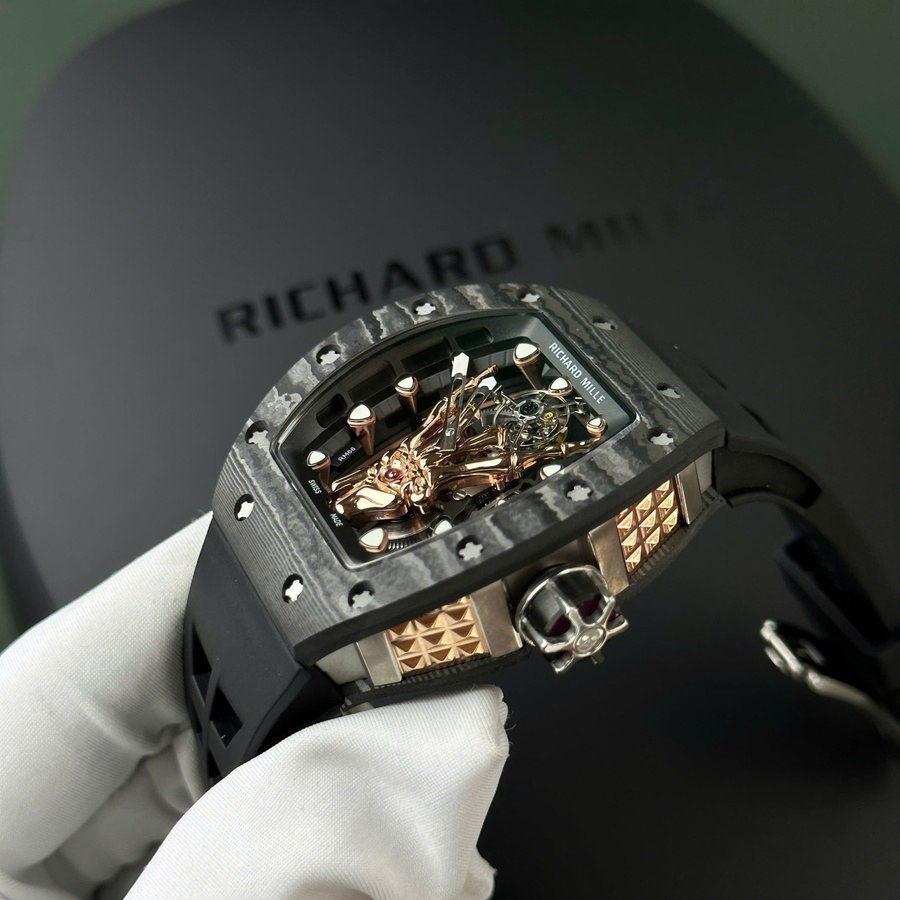 Einzigartige Replica Uhr: Richard Mille RM 66, fliegend, Tourbillon, Carbon TPT 42.70 × 49,94 mm – Bild 4
