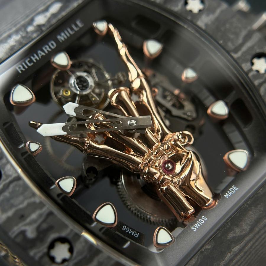 Einzigartige Replica Uhr: Richard Mille RM 66, fliegend, Tourbillon, Carbon TPT 42.70 × 49,94 mm – Bild 6
