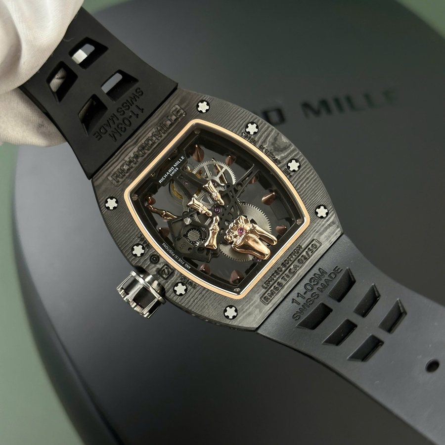 Einzigartige Replica Uhr: Richard Mille RM 66, fliegend, Tourbillon, Carbon TPT 42.70 × 49,94 mm – Bild 9