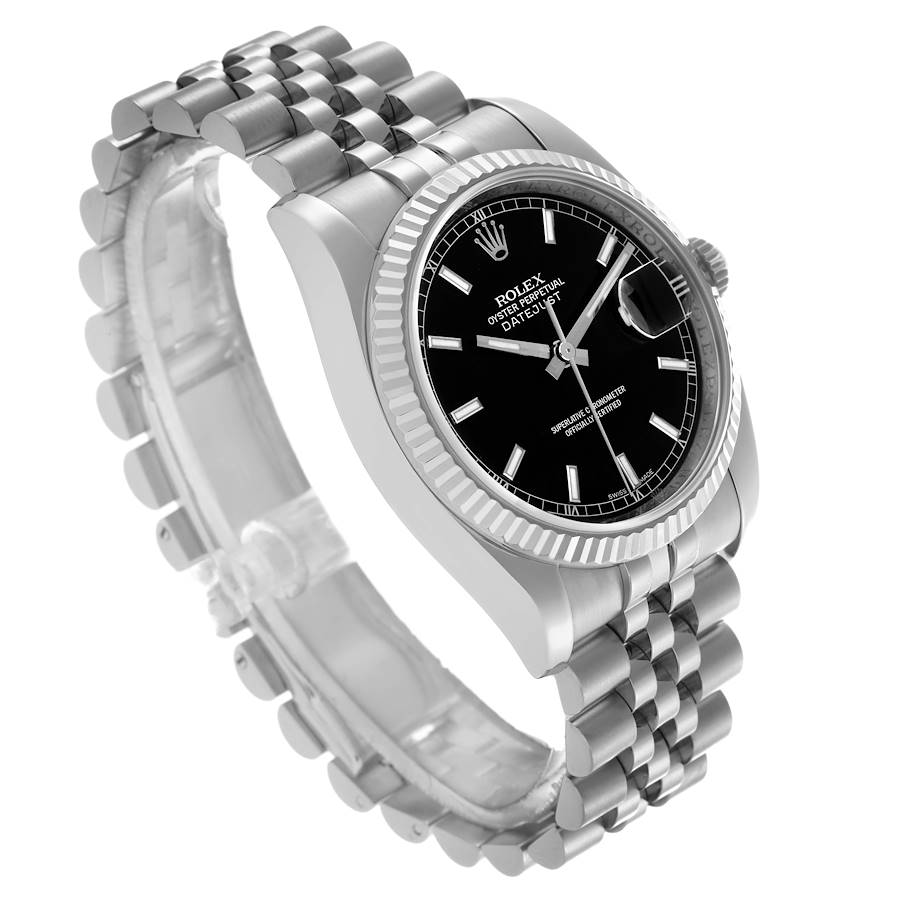 Faszinierende Replica Herrenuhr: Rolex Datejust, Edelstahl/Weißgold, schwarzes Zifferblatt, 116234 – Bild 3