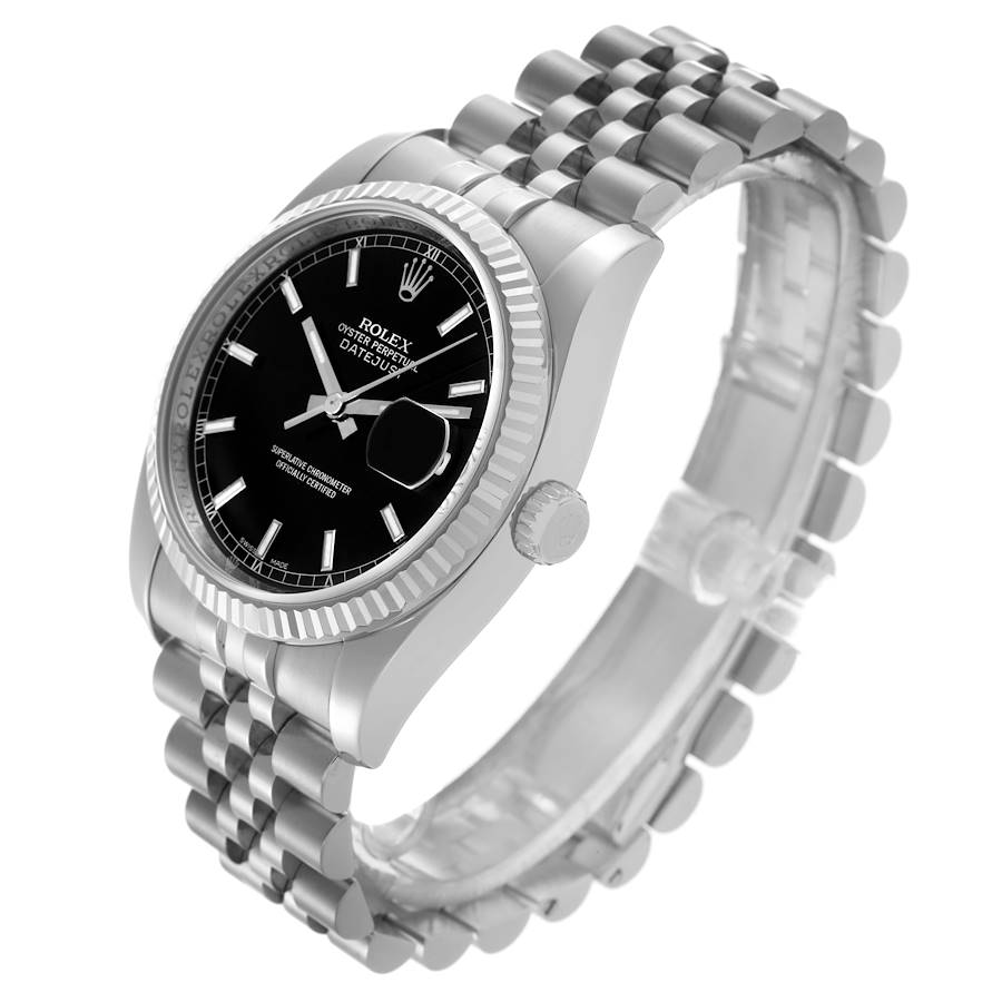 Faszinierende Replica Herrenuhr: Rolex Datejust, Edelstahl/Weißgold, schwarzes Zifferblatt, 116234 – Bild 4