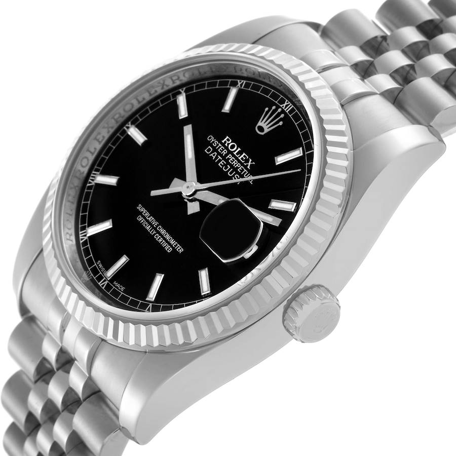 Faszinierende Replica Herrenuhr: Rolex Datejust, Edelstahl/Weißgold, schwarzes Zifferblatt, 116234 – Bild 5