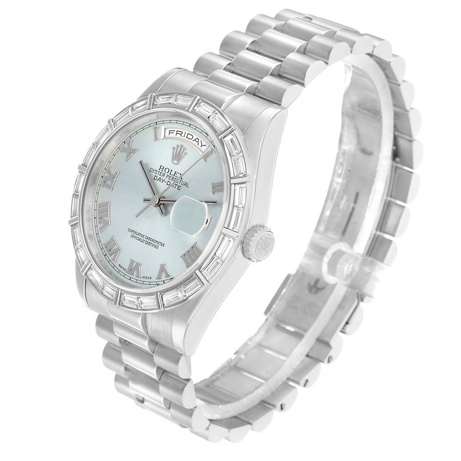 Neueste Replica Herrenuhr: Rolex President Day-Date, Platin, eisblaues Zifferblatt, 118366 – Bild 3