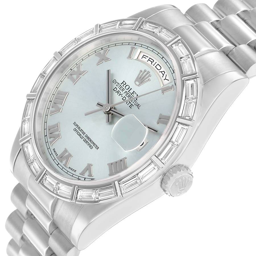 Neueste Replica Herrenuhr: Rolex President Day-Date, Platin, eisblaues Zifferblatt, 118366 – Bild 5