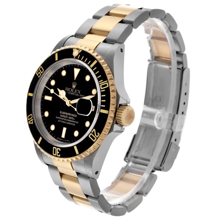 Glamouröse Replica Herrenuhr: Rolex Submariner, Edelstahl/Gelbgold, schwarzes Zifferblatt, 16613 – Bild 4