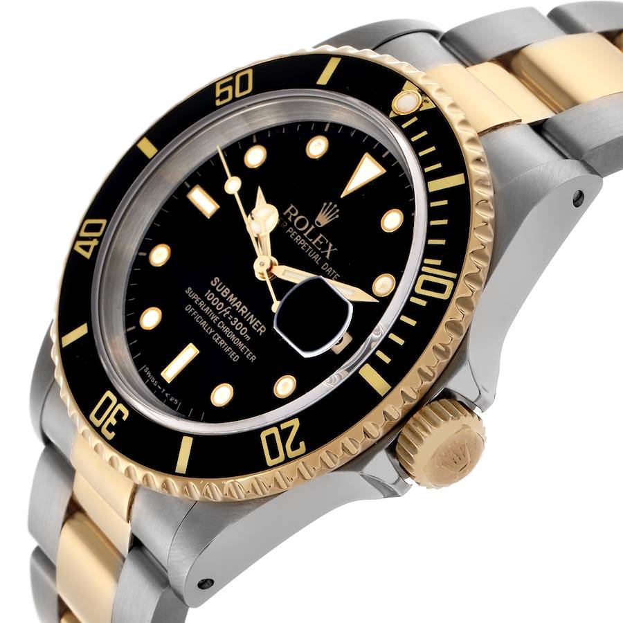 Glamouröse Replica Herrenuhr: Rolex Submariner, Edelstahl/Gelbgold, schwarzes Zifferblatt, 16613 – Bild 5