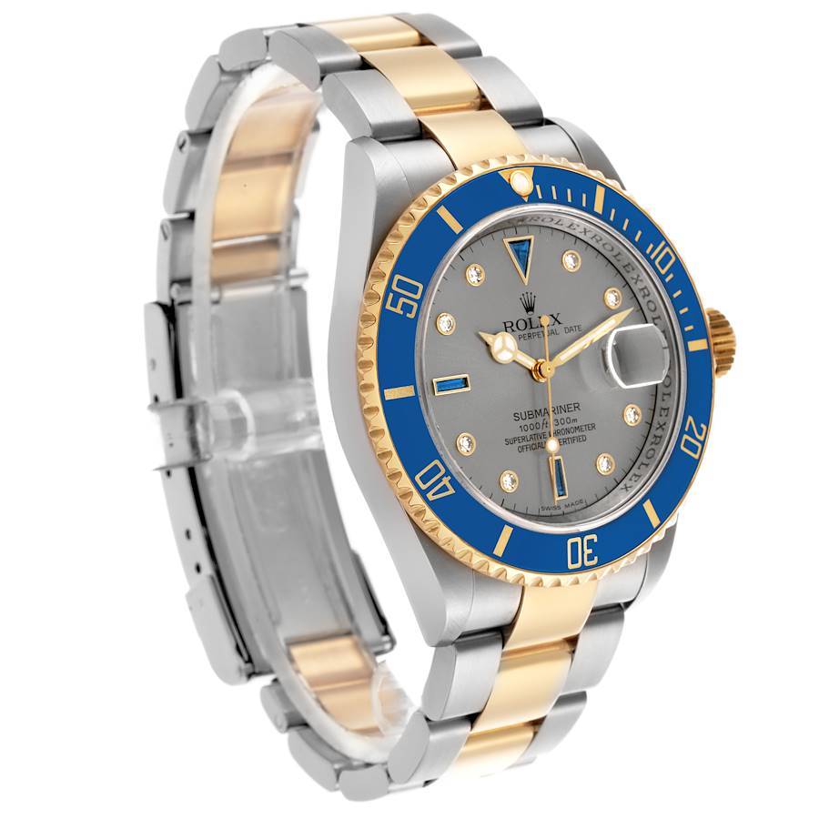 Klassische Replica Herrenuhr: Rolex Submariner, Edelstahl/Gelbgold, Diamanten, Serti, Zifferblatt, 16613 – Bild 3