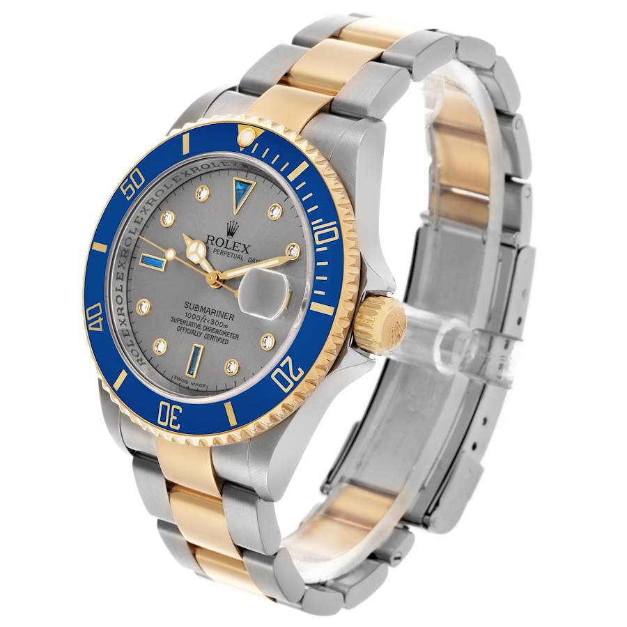 Klassische Replica Herrenuhr: Rolex Submariner, Edelstahl/Gelbgold, Diamanten, Serti, Zifferblatt, 16613 – Bild 4