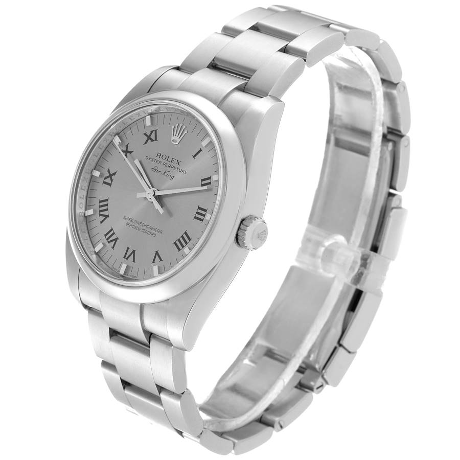 Bei Kunden beliebte Replica Herrenuhr: Rolex Air King, silberfarbenes Zifferblatt, Edelstahl, 114200 – Bild 4