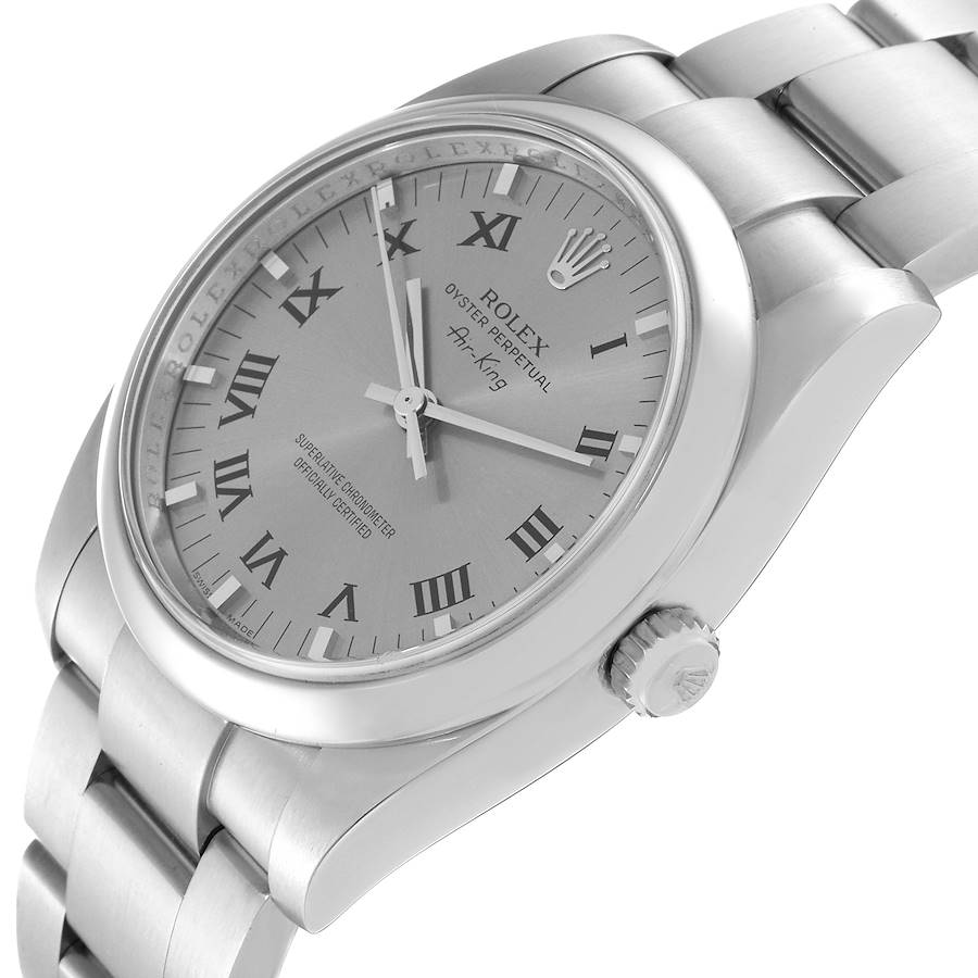 Bei Kunden beliebte Replica Herrenuhr: Rolex Air King, silberfarbenes Zifferblatt, Edelstahl, 114200 – Bild 5