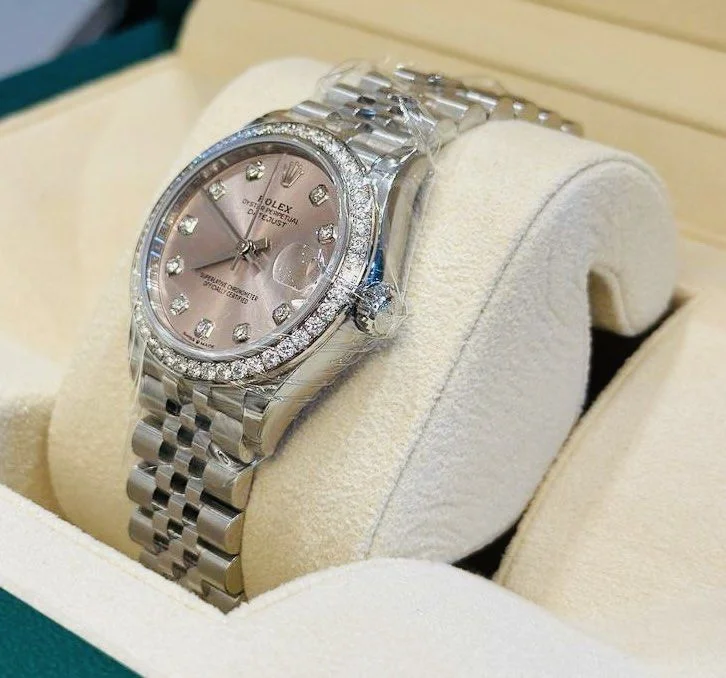Stilvolle Replica Uhr: Rolex Datejust 31 mm, rosafarbenes Zifferblatt – Bild 3