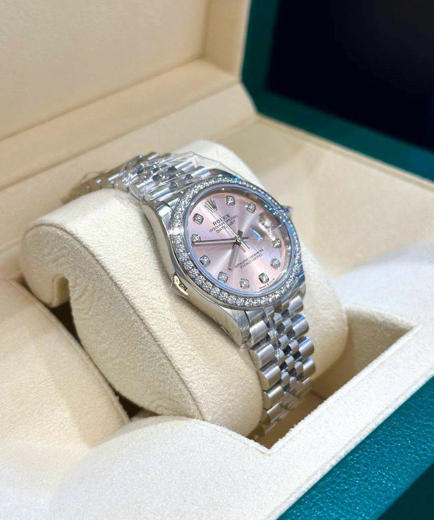 Stilvolle Replica Uhr: Rolex Datejust 31 mm, rosafarbenes Zifferblatt – Bild 5