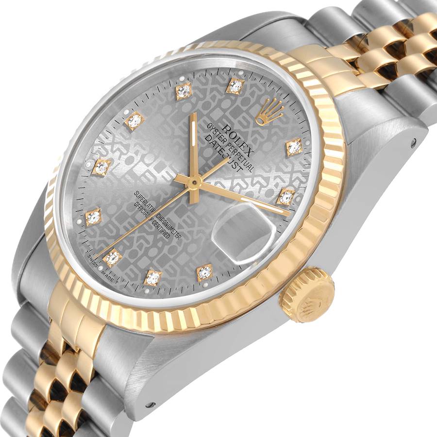 Kaufenswerte Replica Uhr: Rolex Datejust 36 mm, Edelstahl/Gelbgold, Zifferblatt mit Diamanten, 16233 – Bild 5