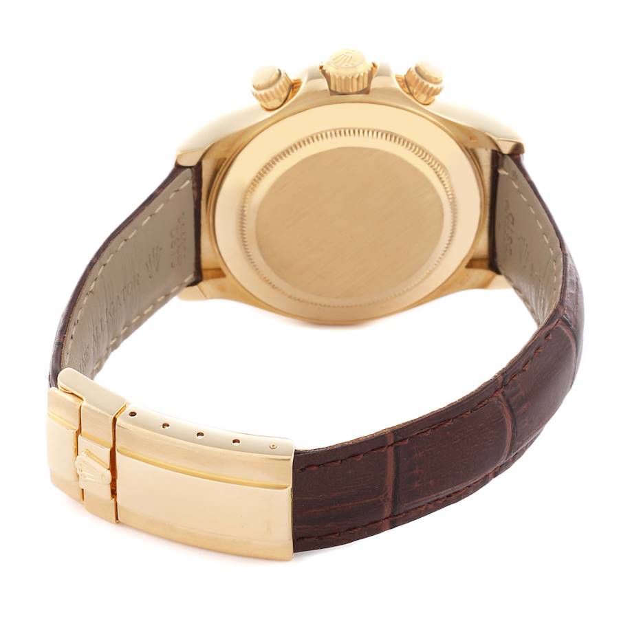 Neue Replica Herrenuhr: Rolex Daytona, Gelbgold, weißes Zifferblatt, braun, Armband, 116518 – Bild 7