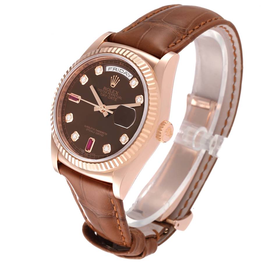 Besonders preiswerte Replica Herrenuhr: Rolex President Day Date, Roségold, Diamanten, Rubin, Zifferblatt, 118135 – Bild 4