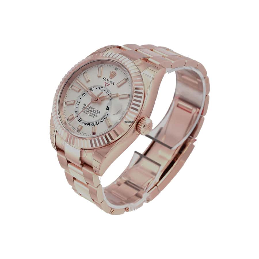 Von Luxusdesigns inspirierte Replica Uhr: Rolex Sky-Dweller, Roségold, weißes Zifferblatt – Bild 3